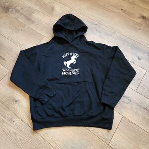 Girls youth large horse pullover hoodie